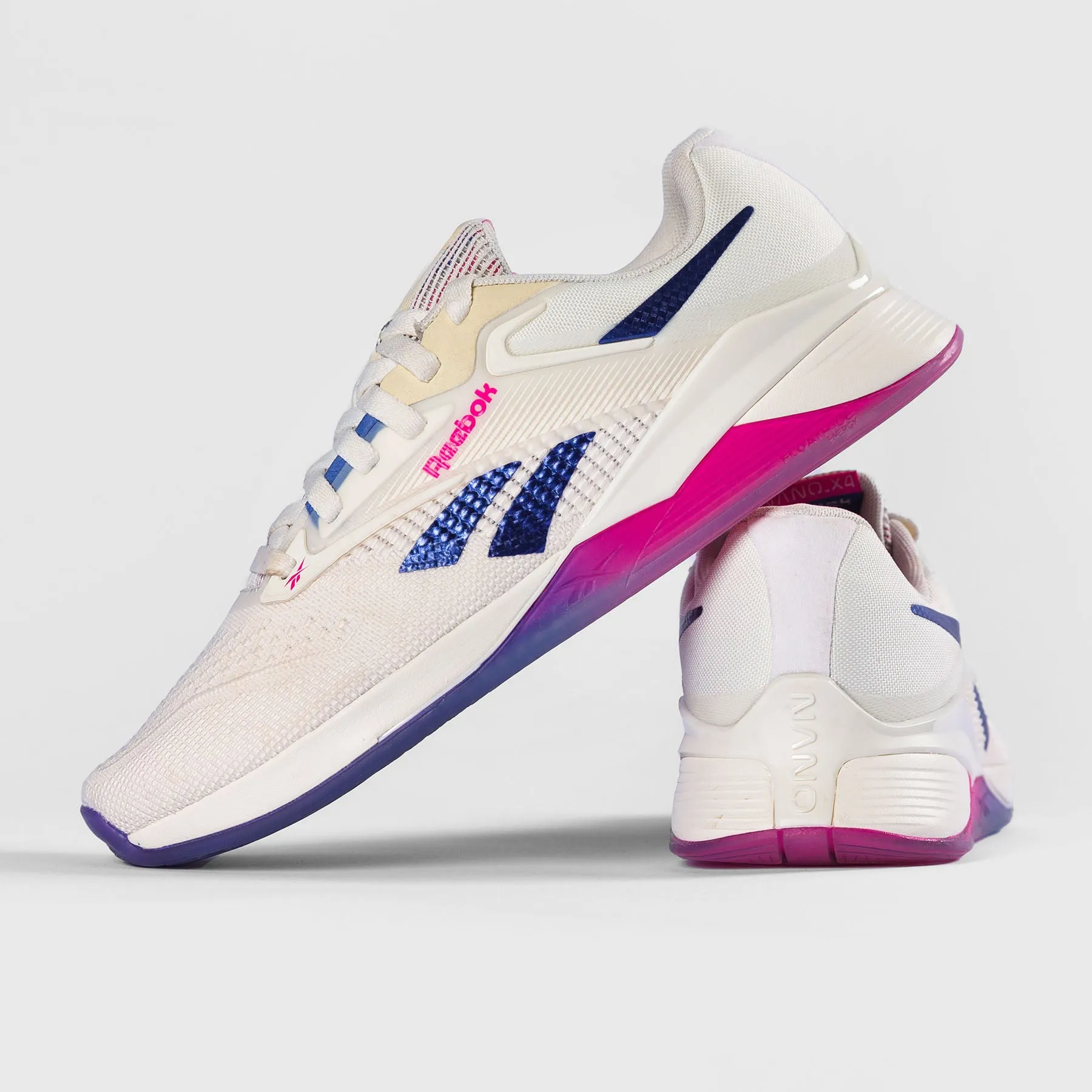 REEBOK - NANO X4 - WOMEN'S - CHALK/STEP PURPLE/LASER PINK