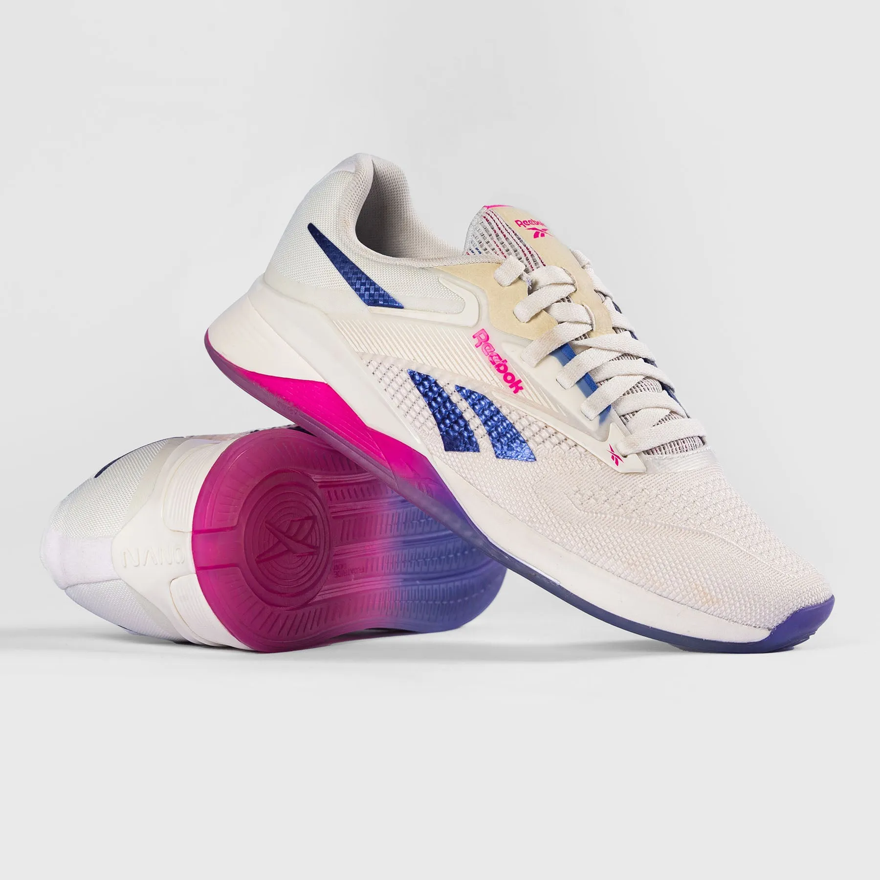 REEBOK - NANO X4 - WOMEN'S - CHALK/STEP PURPLE/LASER PINK