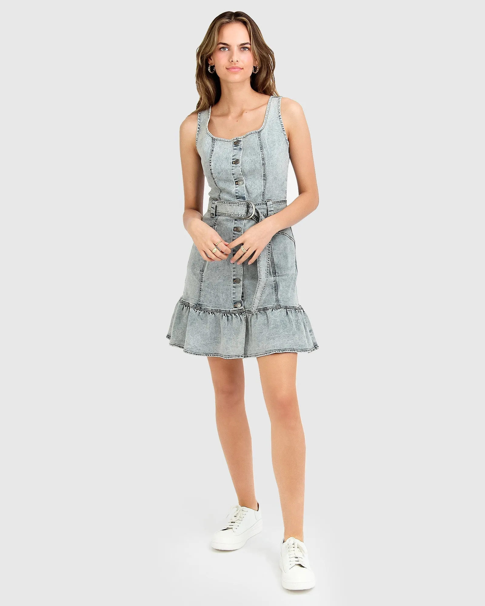 Rendezvous Denim Mini Dress - Stonewash