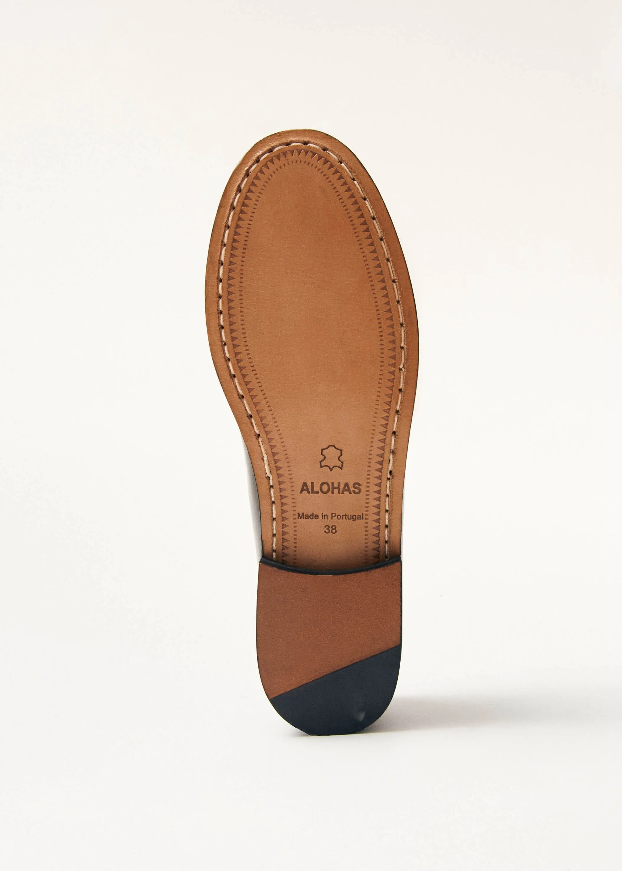 Rivet Brushed Coffee Brown Leather Loafers