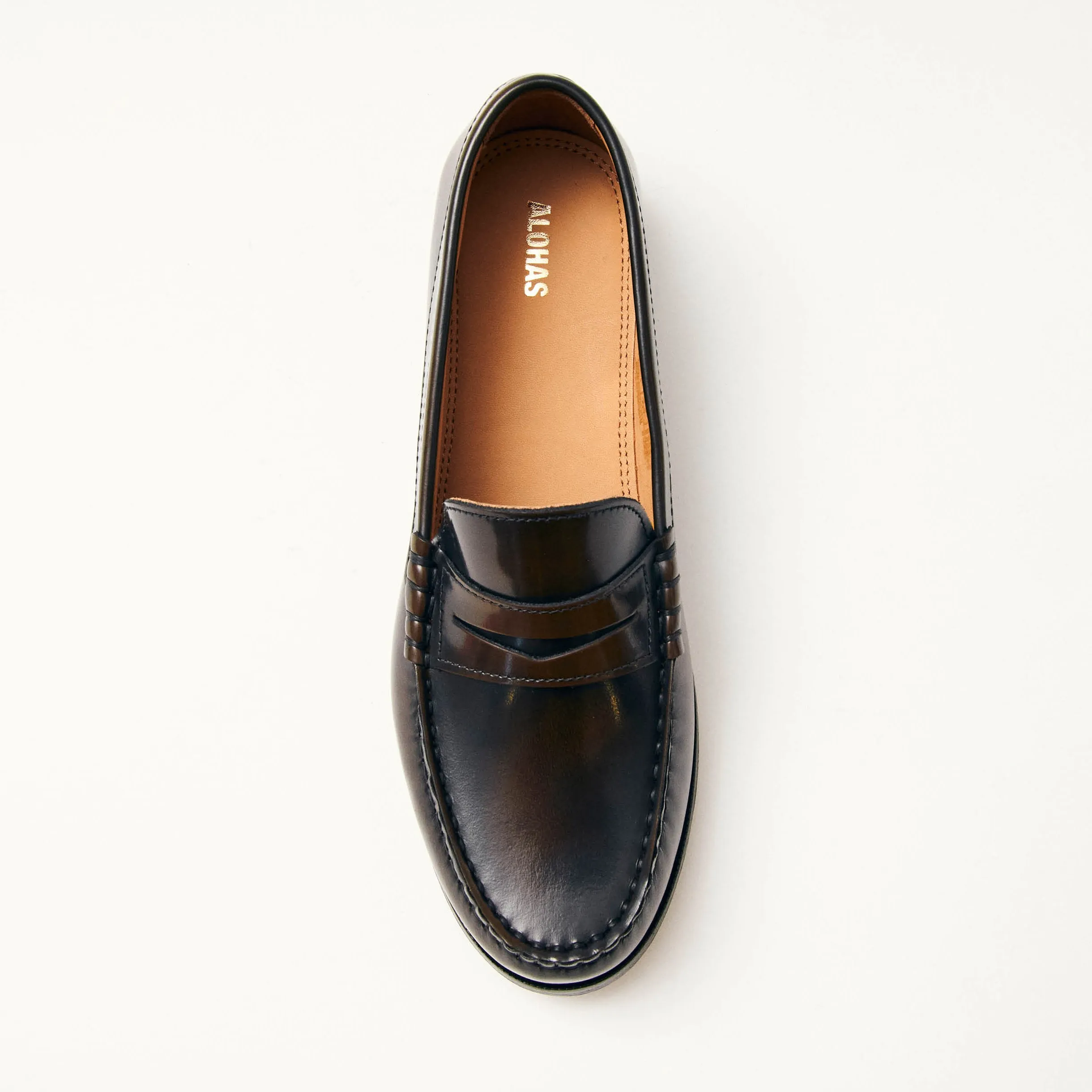 Rivet Brushed Coffee Brown Leather Loafers