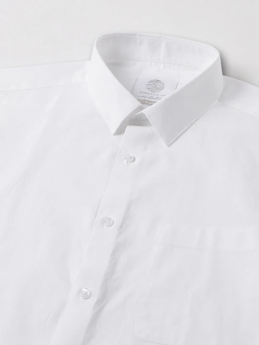 Spread Collar Classic Cotton Oxford White Shirt - Daystart ( Pack of 2)