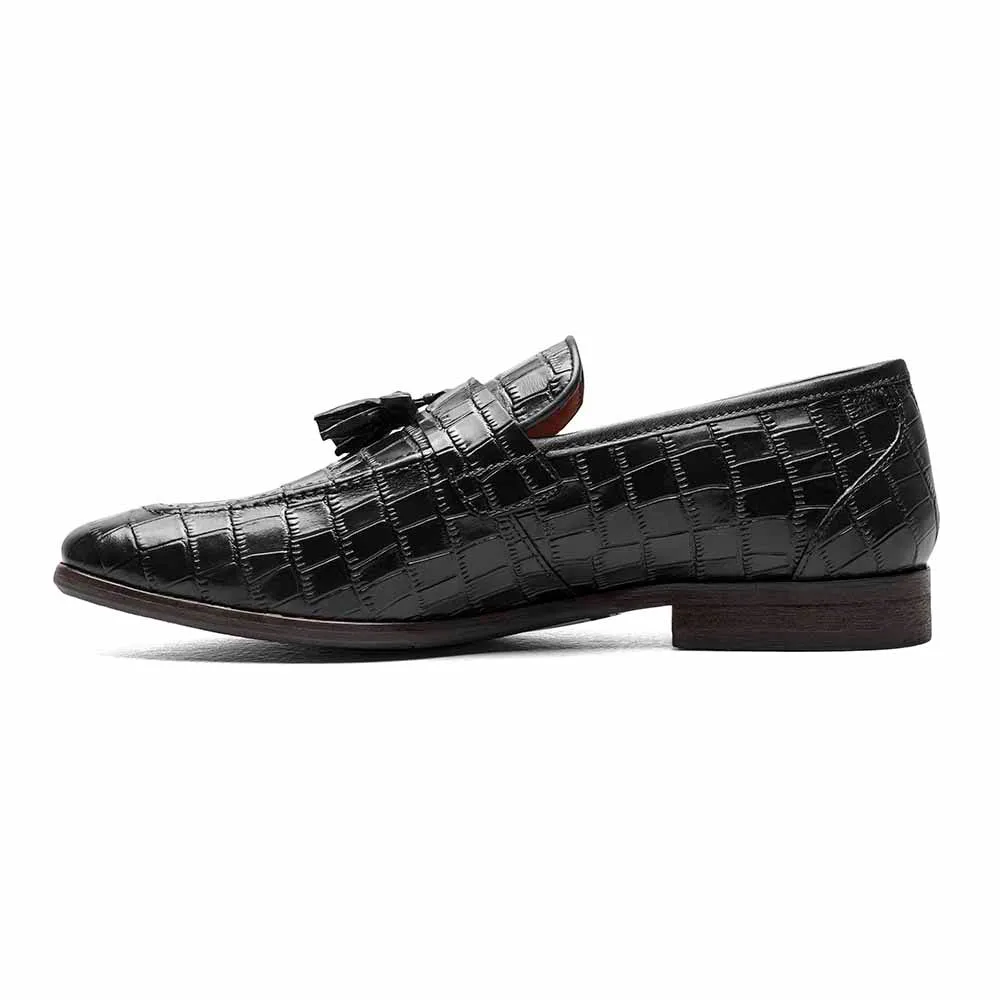 Stacy Adams Black FRANZ Moc Toe Tassel Slip On