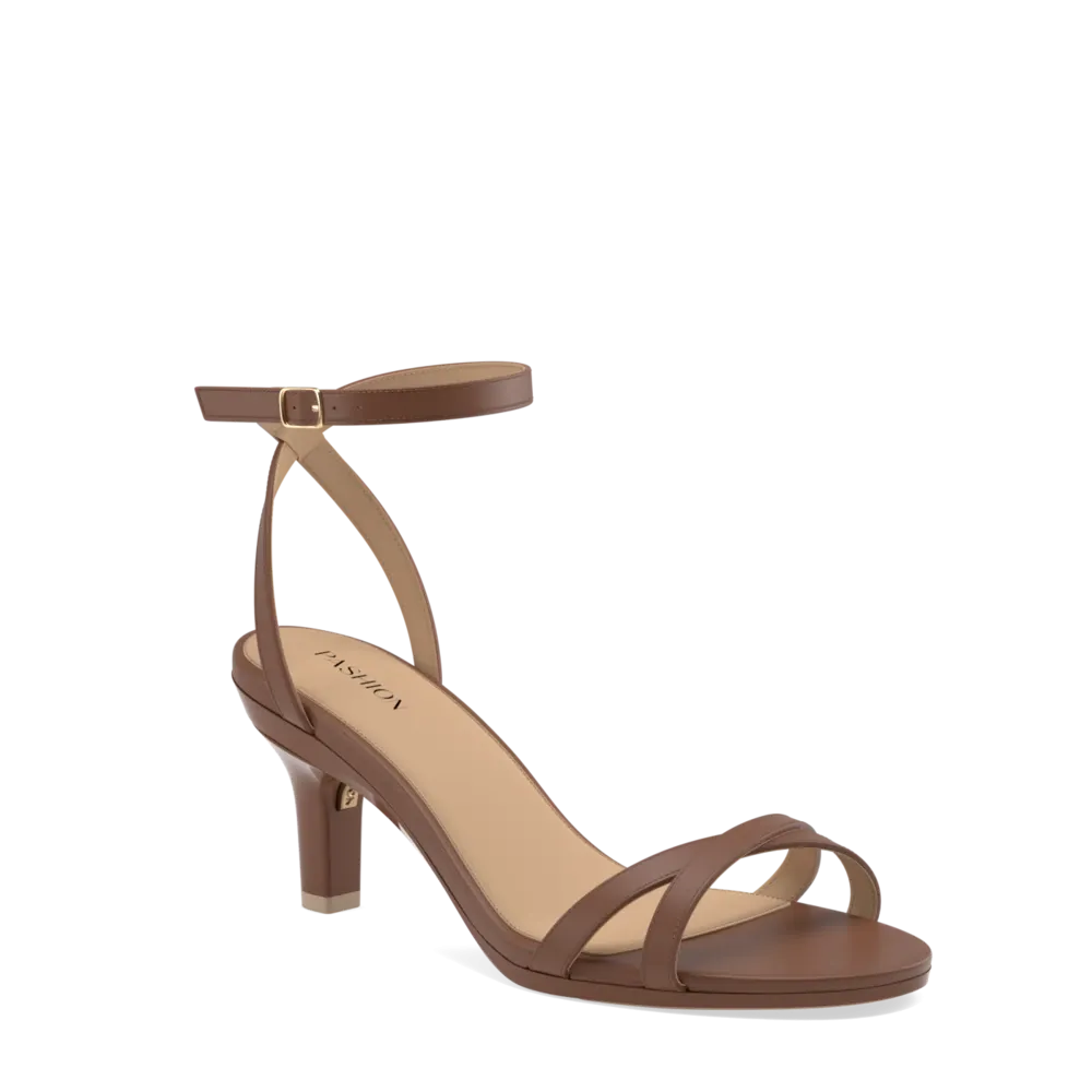 The Brynn - Walnut Leather 3 Stiletto