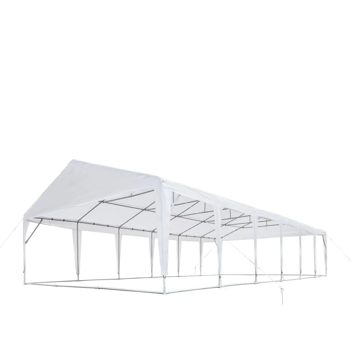 TMG Industrial 20' x 40' Heavy Duty Outdoor Party Tent, PE tarpaulin fabric, 6’6” Overhead, 10’ Peak Ceiling, TMG-PT2040A