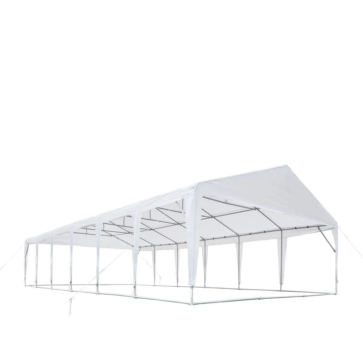 TMG Industrial 20' x 40' Heavy Duty Outdoor Party Tent, PE tarpaulin fabric, 6’6” Overhead, 10’ Peak Ceiling, TMG-PT2040A