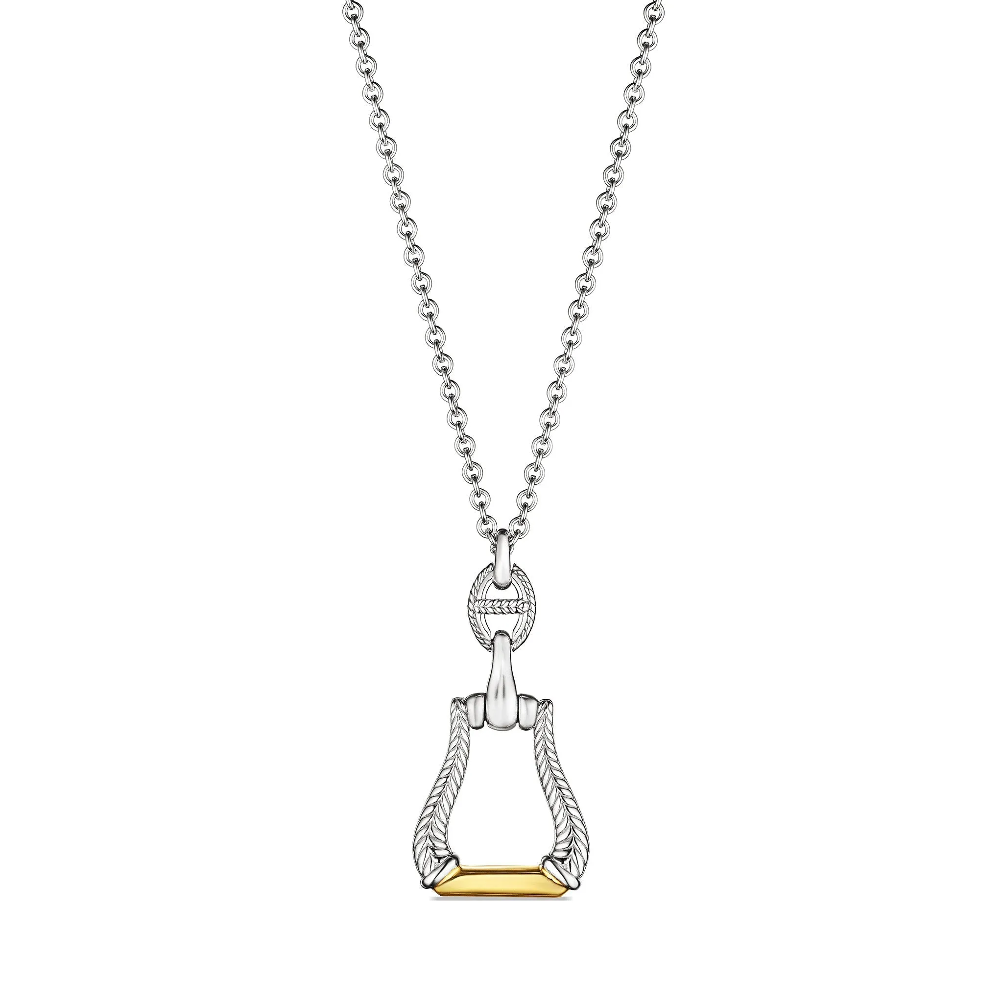 Vienna Long Stirrup Necklace with 18K Gold