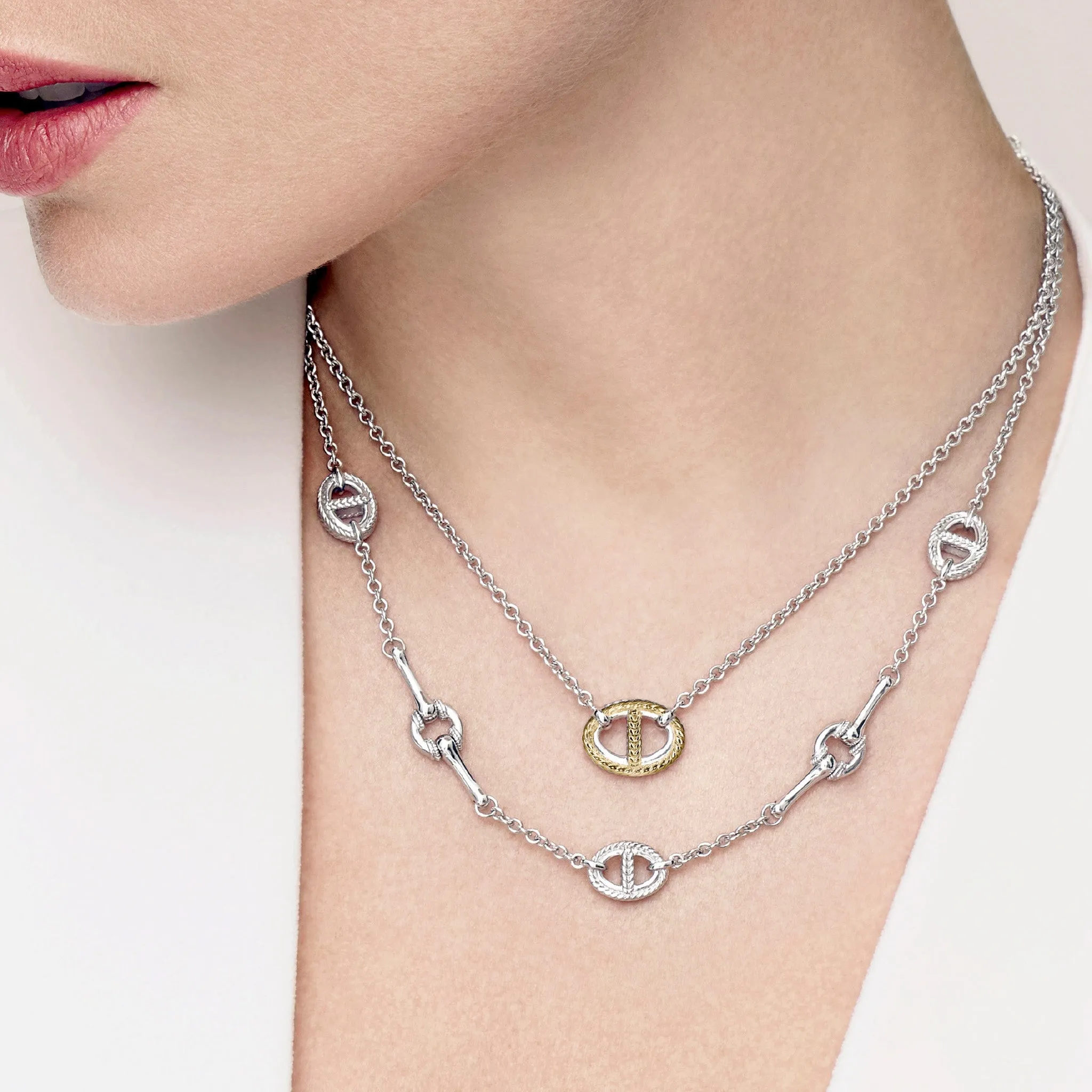 Vienna Single Link Necklace with 18K Gold