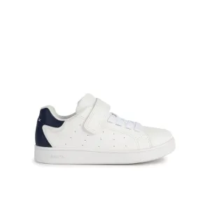 White with navy detail sneaker