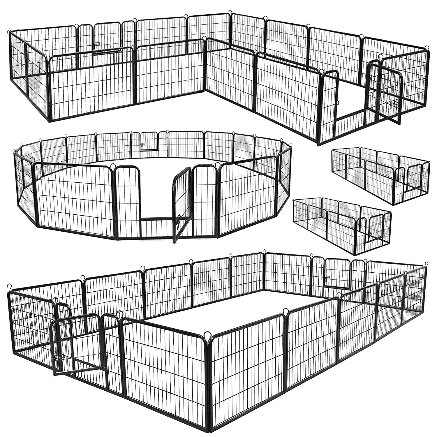 ZENY™ Foldable Metal Pet Playpen 16 Panels Exercise Puppy Fence Barrier